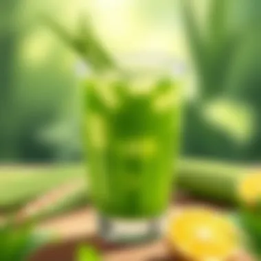 Glass of aloe vera juice