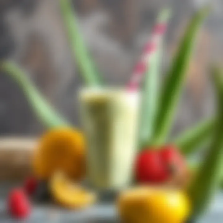 Aloe vera smoothie with fruits