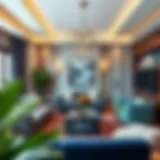 Elegant living room featuring anthracite and complementary colors