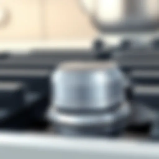 Close-up of a clean cooktop knob