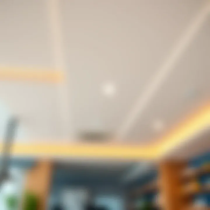 Installation of a suspended ceiling in a commercial space