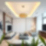 Elegant suspended ceiling design in a modern living room