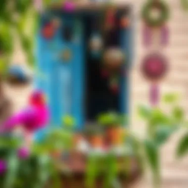 Artistic balcony with handmade crafts