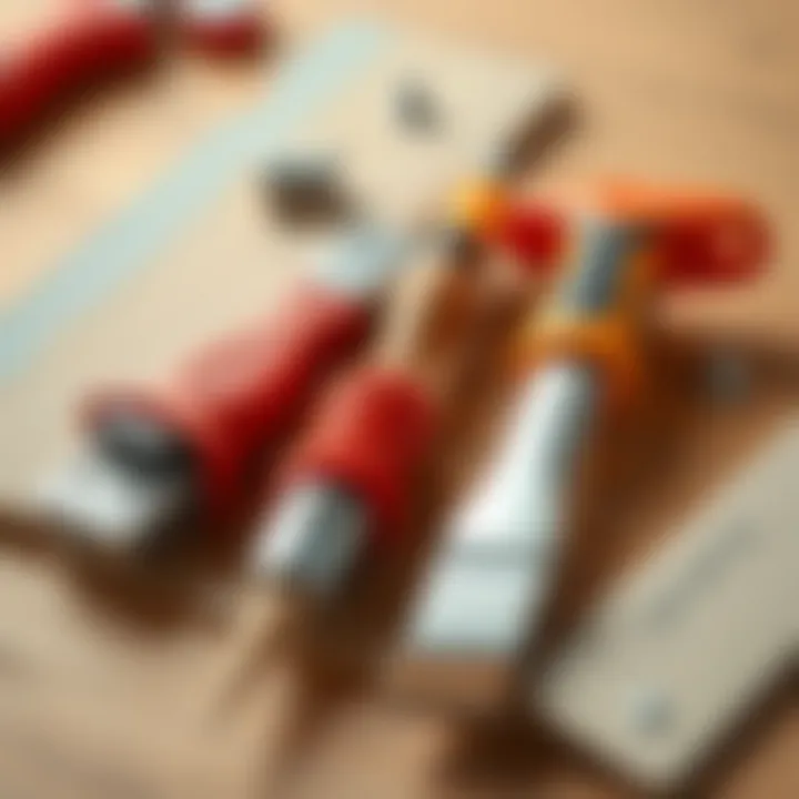 Tools and materials for painting cabinets