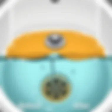 Before and after of a cleared drain