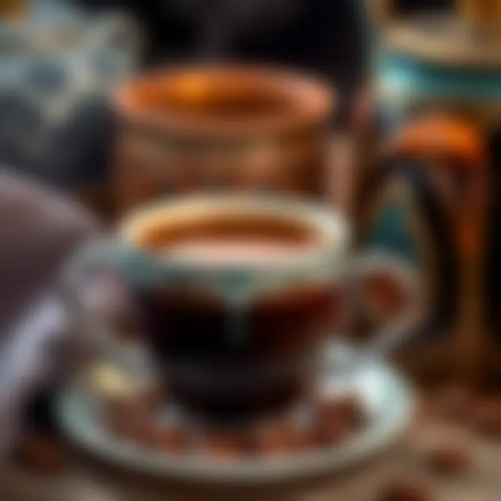 Rich, aromatic Turkish coffee in a cup