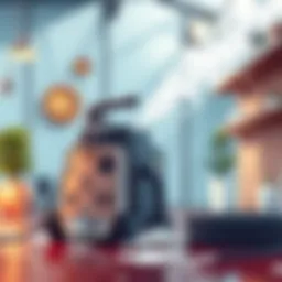 Steam cleaning equipment in action