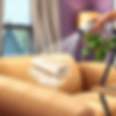 Revitalizing Upholstery with Steam Demonstrating steam cleaning on upholstery