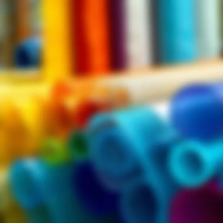 Diverse Varieties of Glass Fabrics Various types of glass fabric rolls displayed.