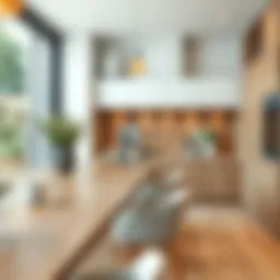 Elegant wood-look granite countertop in a modern kitchen setting