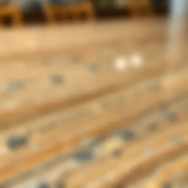 Close-up of the texture and finish of a wood-like granite surface