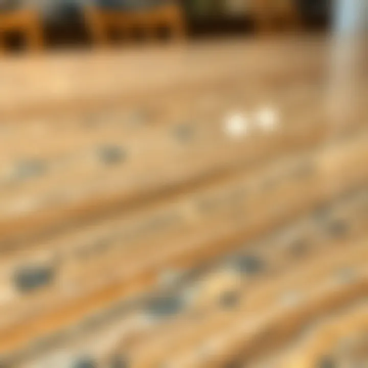 Close-up of the texture and finish of a wood-like granite surface