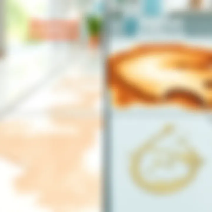 Comparison of cleaned and stained surfaces after treatment