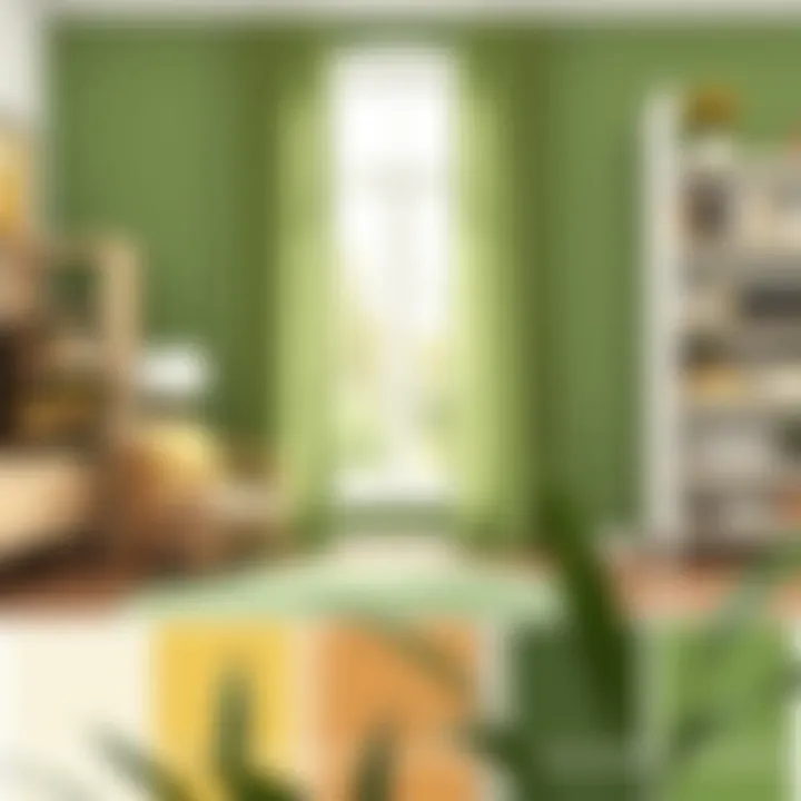 A beautifully arranged color palette featuring olive green alongside complementary hues.