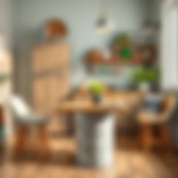 Variety of materials used for narrow kitchen tables