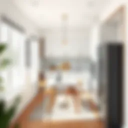 Elegant narrow kitchen table showcasing minimalist design