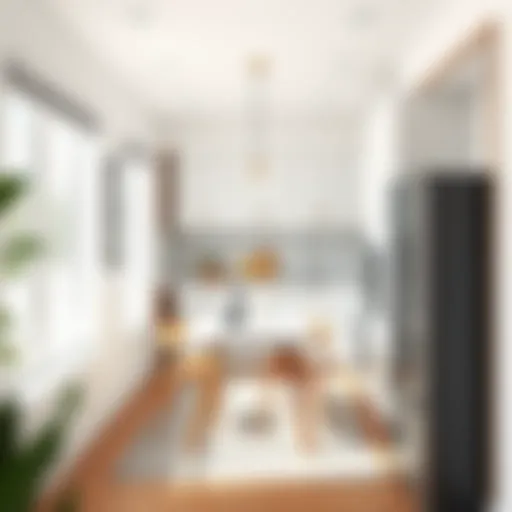 Minimalist Elegance in Narrow Spaces Elegant narrow kitchen table showcasing minimalist design