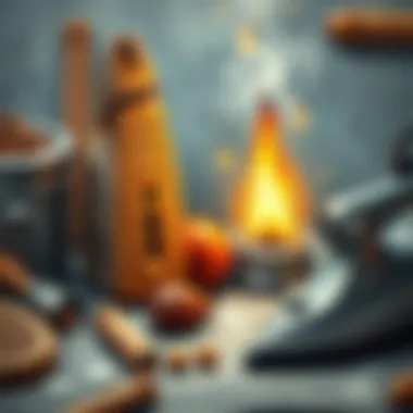 Everyday items made from iron illustrating its practical use