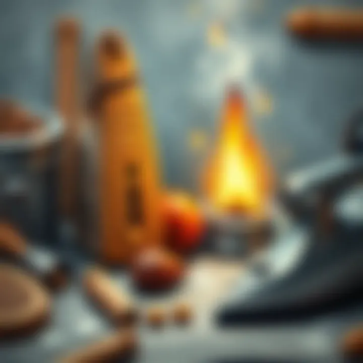 Everyday items made from iron illustrating its practical use