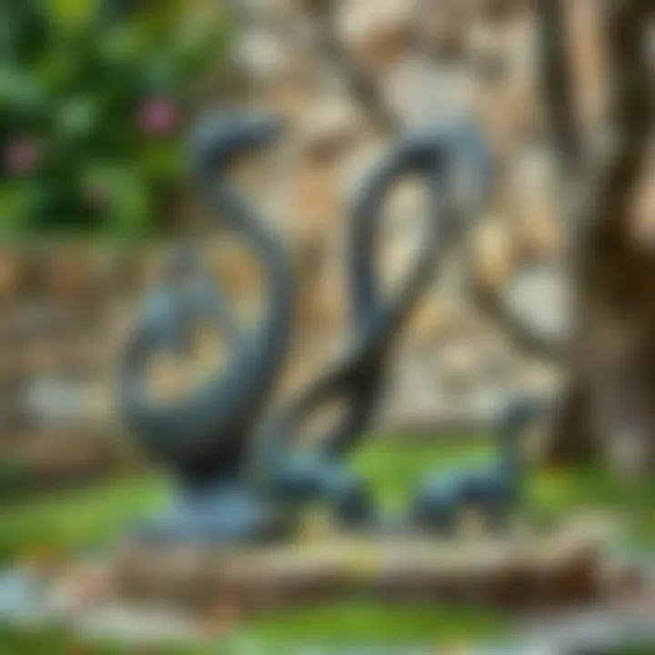 Artistic representation showcasing iron in sculptures