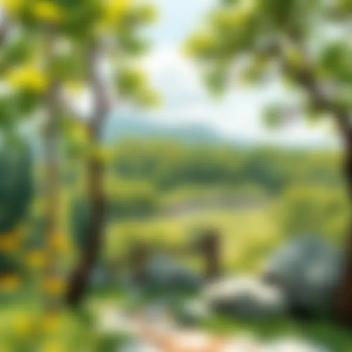 A serene sketch of a natural landscape