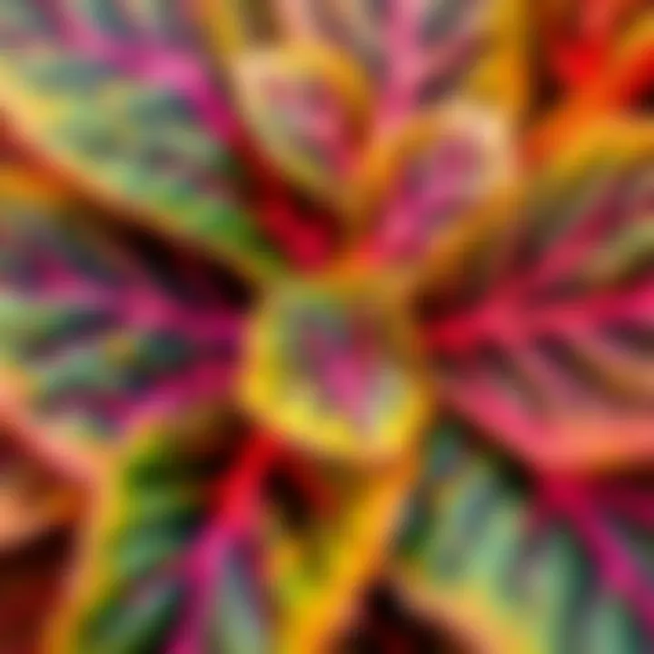 Close-up view of Difenbahya leaves showcasing their unique patterns and colors
