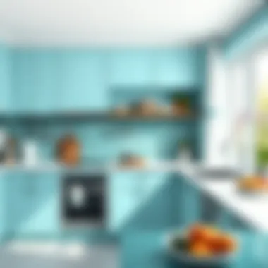 Creative DIY projects for enhancing kitchen space with aqua tones.