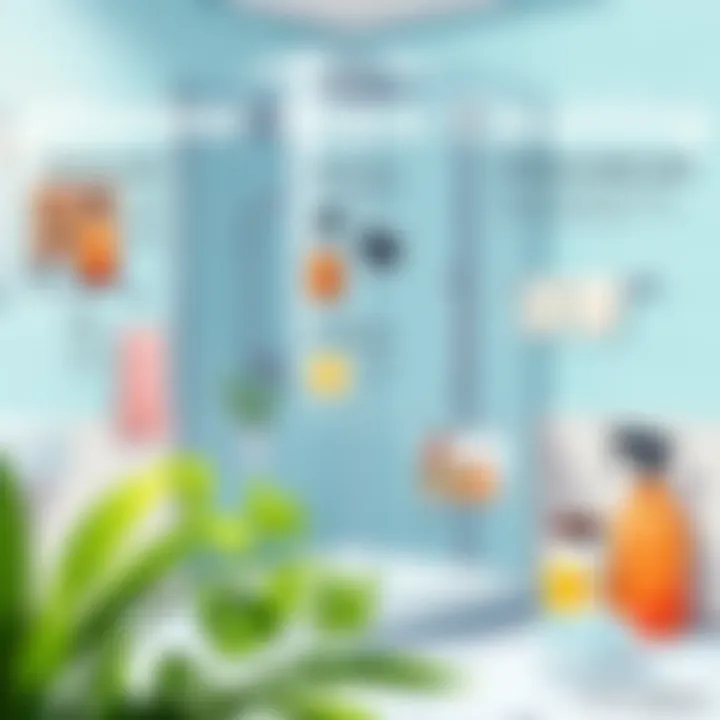 Step-by-step cleaning guide with materials displayed