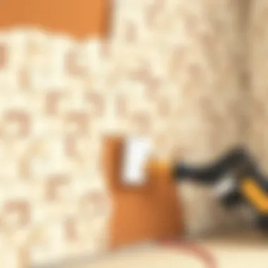 An example of a wall being worked on during tile removal