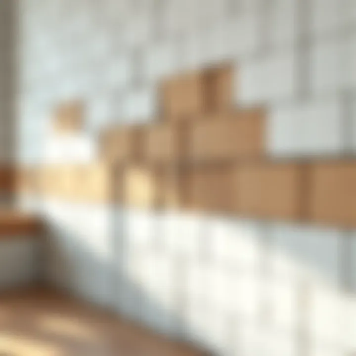 A wall before tile removal showing old tiles