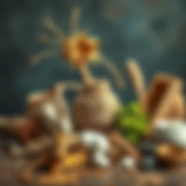 A selection of natural materials for sustainable crafting