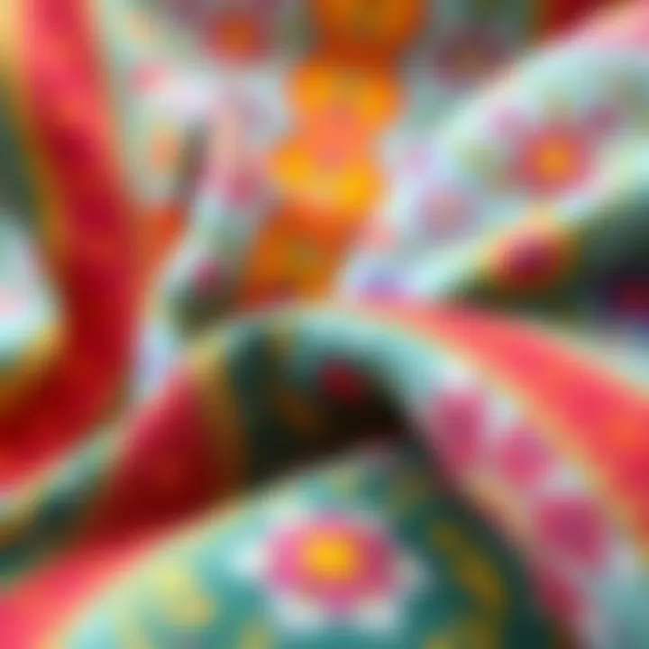 Vibrant fabric used in crafting unique handmade textiles