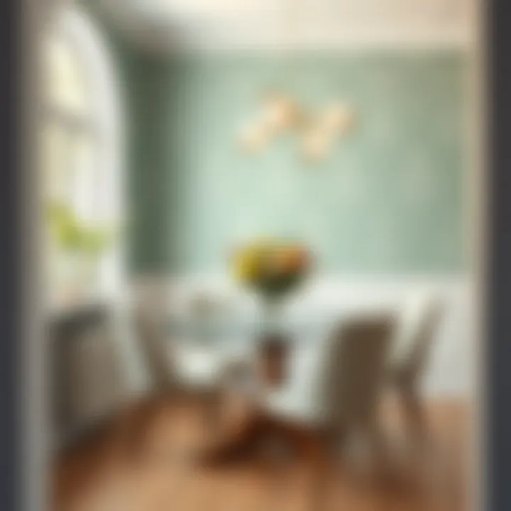 Sophisticated Color Palettes in Dining Spaces A stylish dining area enhanced with sophisticated color palette wallpaper.