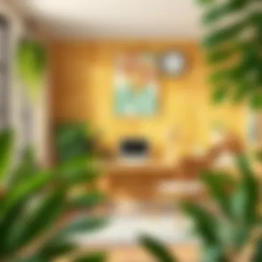 Natural Textures for a Relaxing Workspace A workspace designed with natural texture wallpaper creating a calming atmosphere.