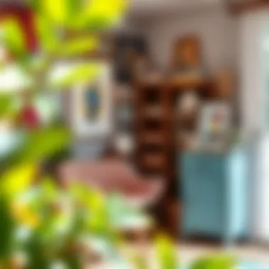 Stylish Corner with Repurposed Furniture Stylish corner showcasing artistic elements with repurposed furniture