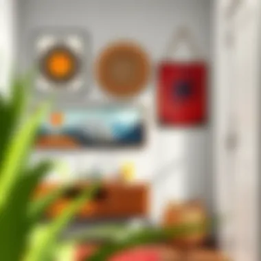 Stylish entryway wall decor featuring unique wall art