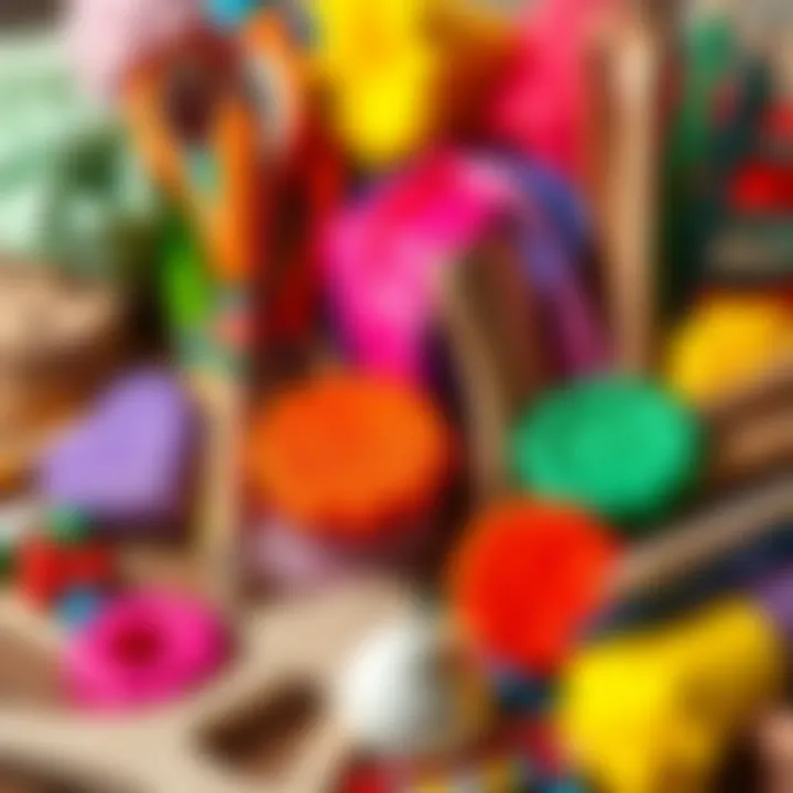 A variety of colorful materials for crafting