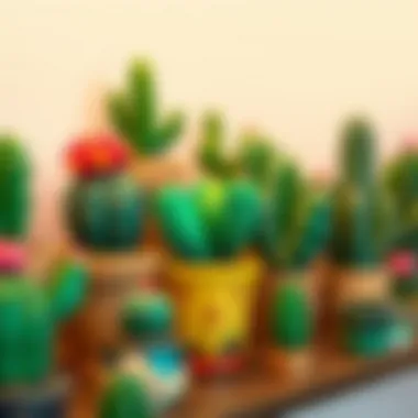 Showcasing Creative Cactus Designs Creative cactus designs showcased on a shelf