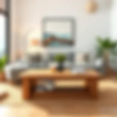 A completed coffee table in a stylish living room setting