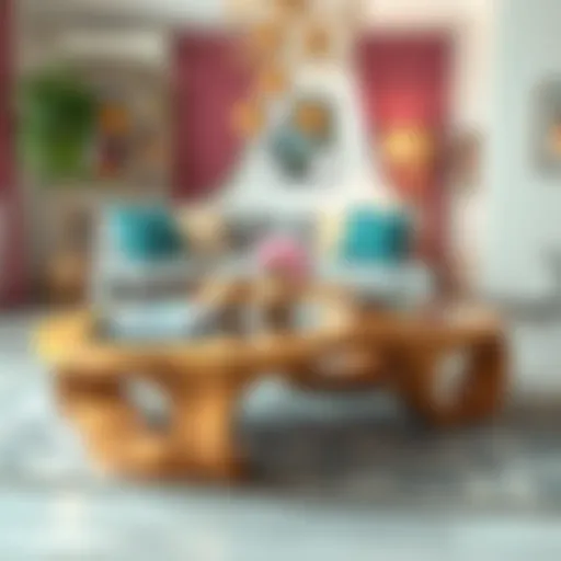 A beautifully crafted coffee table showcasing unique design elements