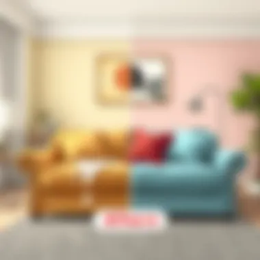 Before and after cleaning of a sofa