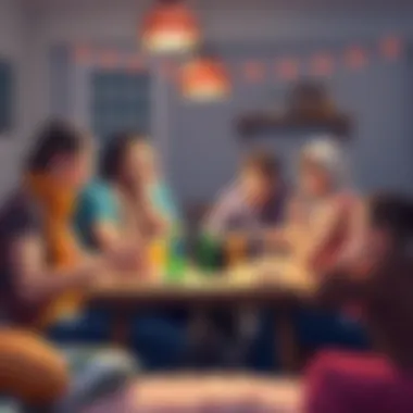 Fun Time with Friends and Family Engaging board game session with friends