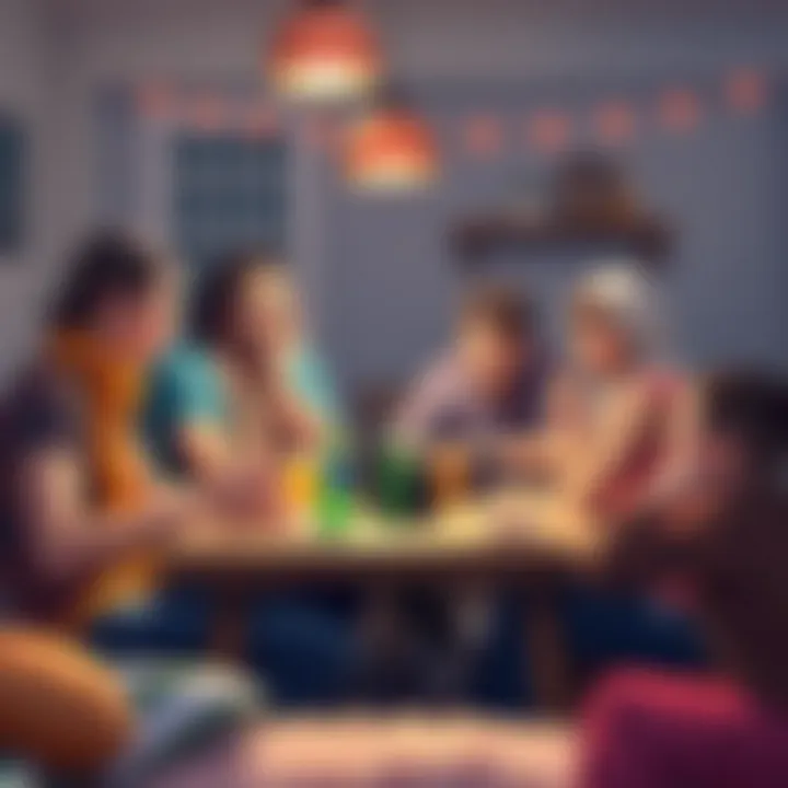 Fun Time with Friends and Family Engaging board game session with friends