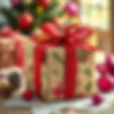 Creative handmade gift wrapped in festive paper