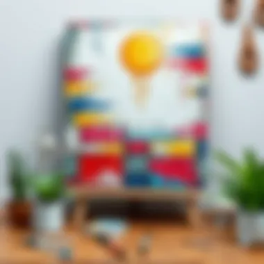 Creative Mixed Media Project A finished canvas project showcasing a creative use of mixed media