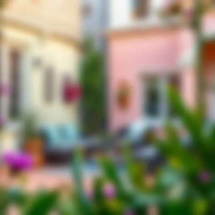 An aesthetically pleasing outdoor area with complementary hues