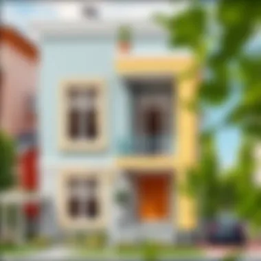 A stylish home exterior featuring modern color combinations