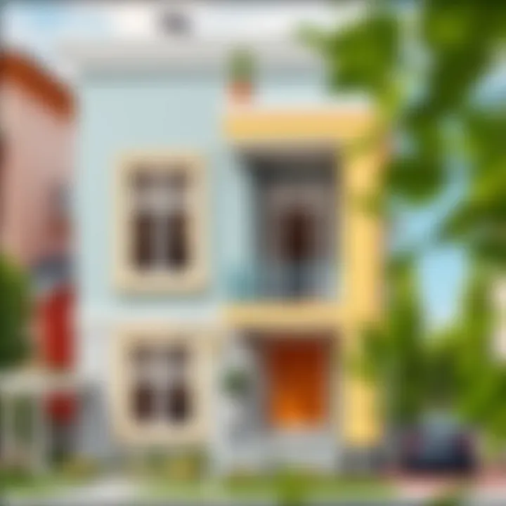 A stylish home exterior featuring modern color combinations