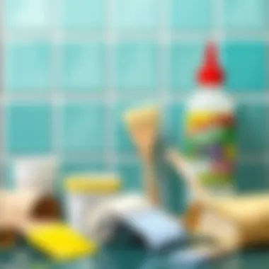 Materials required for tile painting project