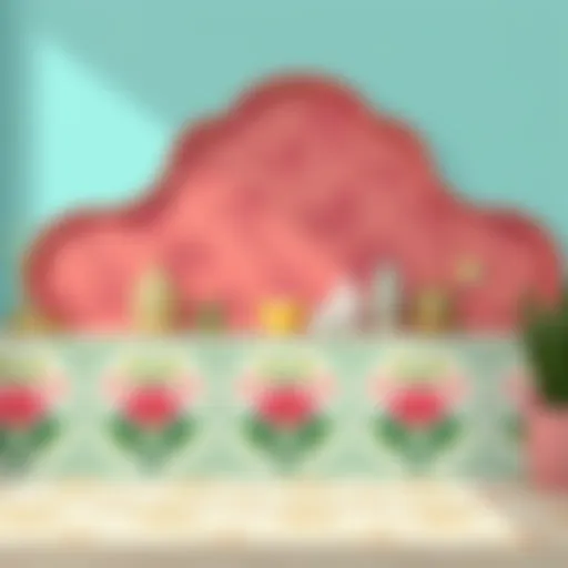 Innovative Wallpaper Design Over Tiles Decorative wallpaper applied over tiles